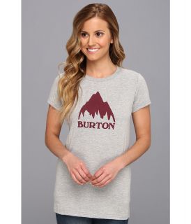Burton Mountain Logo S/S Tee Womens Short Sleeve Pullover (Gray)