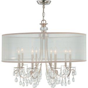 Crystorama Lighting CRY 5628 CH Hampton Chandelier Clear Smooth Oysters