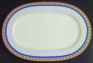 Villeroy & Boch Perpignan 16 Oval Serving Platter, Fine China Dinnerware   Blue
