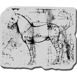 Stampendous Cling Rubber Stamp da Vinci Horse