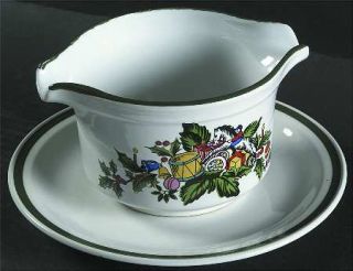 International Noel (Band 1/8From Edge) Gravy Boat with Attached Underplate, Fin
