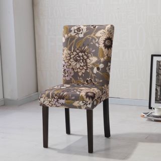 Arbonni Modern Parson Grey Floral Chair (set Of 2)