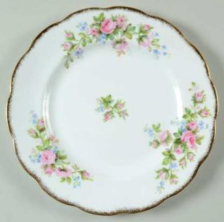 Royal Albert Moss Rose (Hampton,Older) Salad Plate, Fine China Dinnerware   Hamp