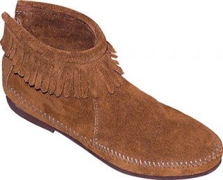 Womens Minnetonka Back Zipper Boot   Suede   Medium Brown Boots