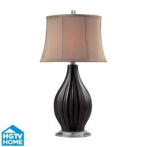 Dimond Lighting DMD HGTV136 Universal Glazed Coffee Colored Ceramic Table Lamp