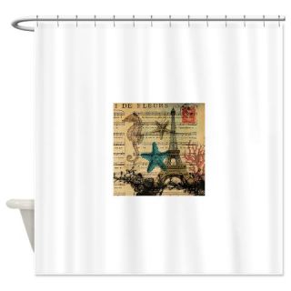  vintage paris eiffel tower starfish Shower Curtain  Use code FREECART at Checkout