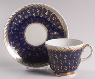 Wedgwood St. James Footed Cup & Saucer Set, Fine China Dinnerware   Gold Decor O