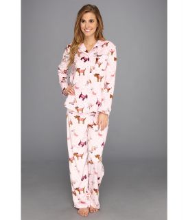 Karen Neuburger Microfleece L/S Girlfriend PJ Womens Pajama Sets (Pink)