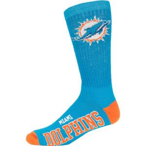 Miami Dolphins For Bare Feet Deuce Crew 504 Socks