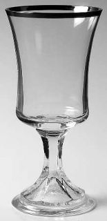 Fostoria Misty Clear (Platinum Trim) Claret Wine   Stem #6129, Dec #695 Platinum