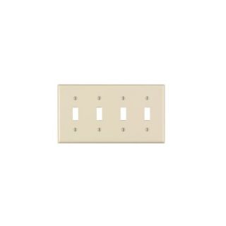 Leviton 86012 Electrical Wall Plate, Toggle Switch, 4Gang Ivory