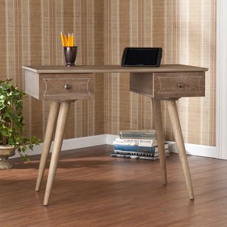 Upton Home Barmere Writing Office Desk (Burnt oakMaterials oak, MDF, ash veneerFinish Burnt oakAged pewter finish hardwareMulti step finish causes each unit to be uniqueFeatures two (2) storage drawersDrawers dimensions 3 inches high x 8.5 inches wide 