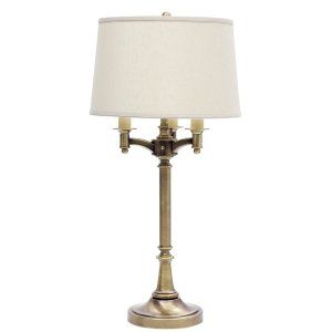 House of Troy HOU L850 AB Lancaster 31.75 Antique Brass  6 way Table Lamp (Shad