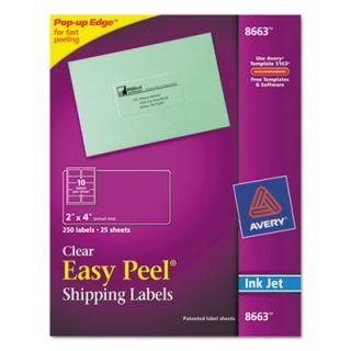 Avery Labels Easy Peel Inkjet Mailing Labels, 2 x 4, Clear (8663)