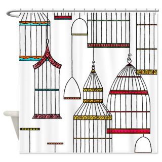  Retro Birdcages Shower Curtain Shower Curtain  Use code FREECART at Checkout