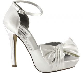 Womens Dyeables Jay   White Satin Ornamented Shoes