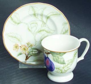 Charter Club Summer Grove Footed Demitasse Cup & Saucer Set, Fine China Dinnerwa