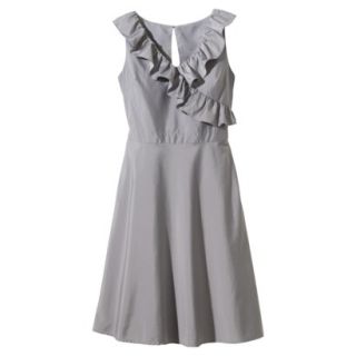 TEVOLIO Womens Plus Size Taffeta V Neck Ruffle Dress   Cement Gray   28W