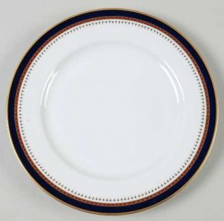 Fitz & Floyd Starburst Salad Plate, Fine China Dinnerware   Cobalt Band,Gold Das