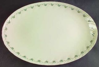 Lenox China Melissa 15 Oval Serving Platter, Fine China Dinnerware   Blue/Green
