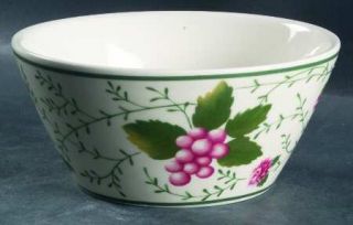 Waverly Roseberry Soup/Cereal Bowl, Fine China Dinnerware   Pink Flowers,Green T
