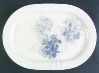 Block China Hydrangea 15 Oval Serving Platter, Fine China Dinnerware   Watercol