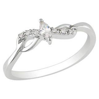 0.1 CT.T.W. Marquise Diamond Ring in 10K White Gold 9.0