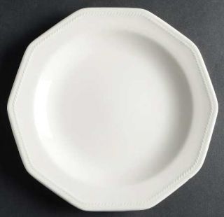 Churchill China Arctic Salad Plate, Fine China Dinnerware   All White, Paneled