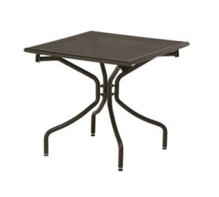 EmuAmericas 32 in Folding Square Table w/ Mesh Top, Tubular Steel Legs, Bronze