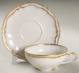Haviland Schleiger 304 Flat Cup & Saucer Set, Fine China Dinnerware   Theo,Blank