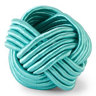 Set of 4 Braided Napkin Rings, Turquoise