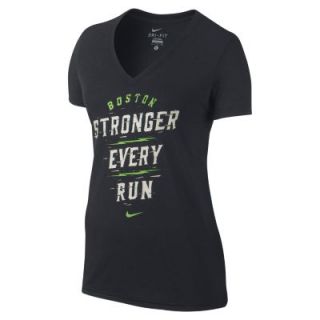 Nike Run Stack (Boston 2014) Womens T Shirt   Black