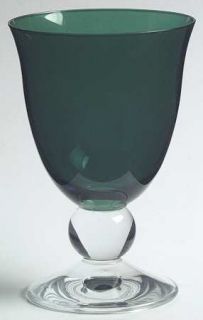 Lenox Holiday Gems Emerald Water Goblet   Green Bowl, Clear Stem