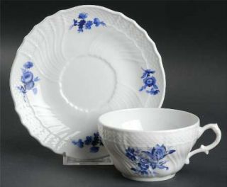 Richard Ginori Savona Flat Cup & Saucer Set, Fine China Dinnerware   Blue & Whit