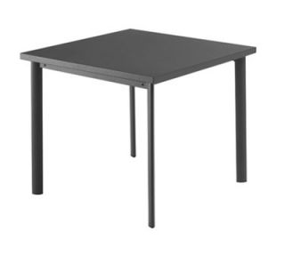 EmuAmericas 28 in Square Table w/ Solid Steel Top, Tubular Legs, Bronze