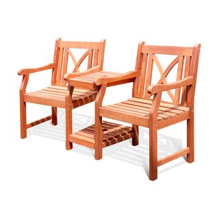 Softcross Eucalyptus Wood 2 seat Partner Armchair