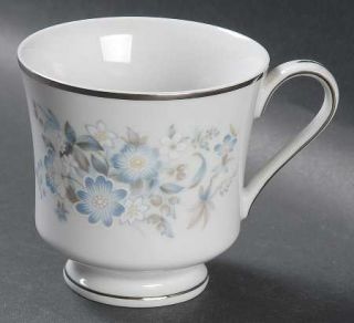 Lynnbrooke Evening Breeze Footed Cup, Fine China Dinnerware   Blue & White Flowe
