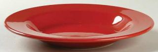 Vista Alegre Prisma Red Large Rim Soup Bowl, Fine China Dinnerware   Red, Smooth