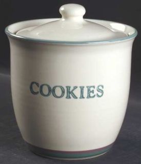 Pfaltzgraff Juniper Cookie Jar and Lid, Fine China Dinnerware   Stoneware,Green