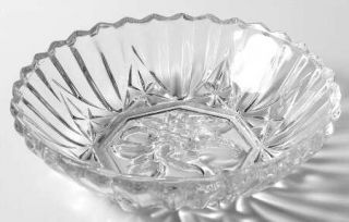 Federal Glass  Pioneer Clear Round Bowl   Clear & Frosted,  Pressed Fruit Design