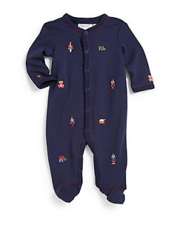 Ralph Lauren Infants Schiffli Embroidered Coverall   French Navy