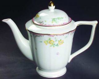 Mikasa Touch Of Spring Coffee Pot & Lid, Fine China Dinnerware   Floral Bouquets