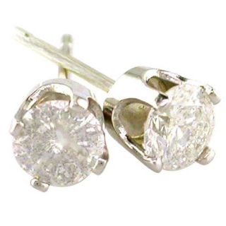 1/4 CT.T.W Diamond Stud Earrings in 14K White Gold (IJ I2 I3)