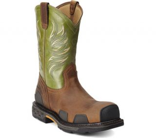 Mens Ariat Overdrive™ Wide Square CT   Toast/Lime Full Grain Leather Boot