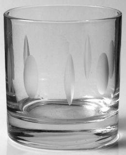 Unknown Crystal Daphne Double Old Fashioned   Clear,Gray Cut Ovals&Vertical Line