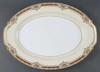 Noritake N210 16 Oval Serving Platter, Fine China Dinnerware   Raised Gold Flow