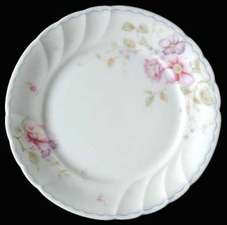 Mikasa Renee Bread & Butter Plate, Fine China Dinnerware   Pink Flowers Into Cen