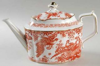 Royal Crown Derby Red Aves (Older, Discontinued 1997) Teapot & Lid, Fine China D