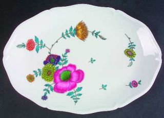 Ceralene Anemones 13 Oval Serving Platter, Fine China Dinnerware   Flowers,Arge