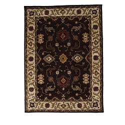 Hand tufted Tempest Dark Brown/ivory Floral Area Rug (8 X 11) (WoolConstruction Method Hand tuftedPile Height 0.5 inchesStyle TraditionalPrimary color ColaSecondary colors IvoryPattern FloralTip We recommend the use of a non skid pad to keep the ru